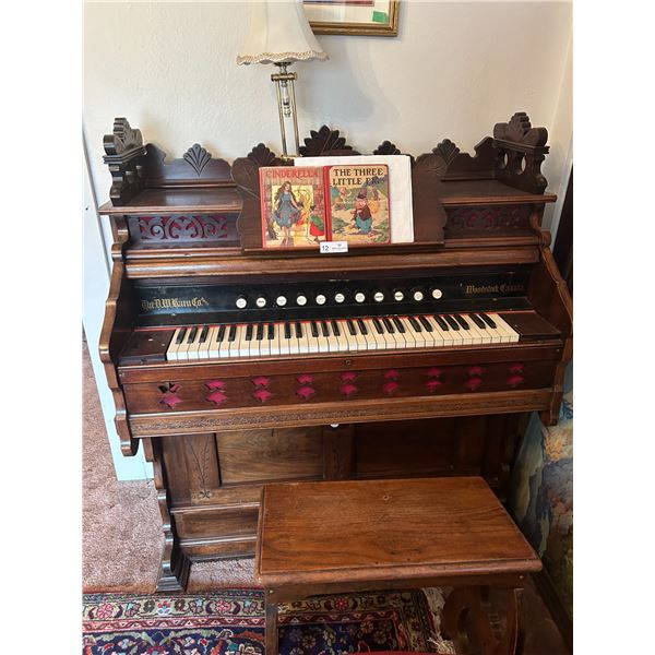 D.W. Karn Co. Woodstock Canada Pump Organ Including Bench 23D 43W 52H Tested