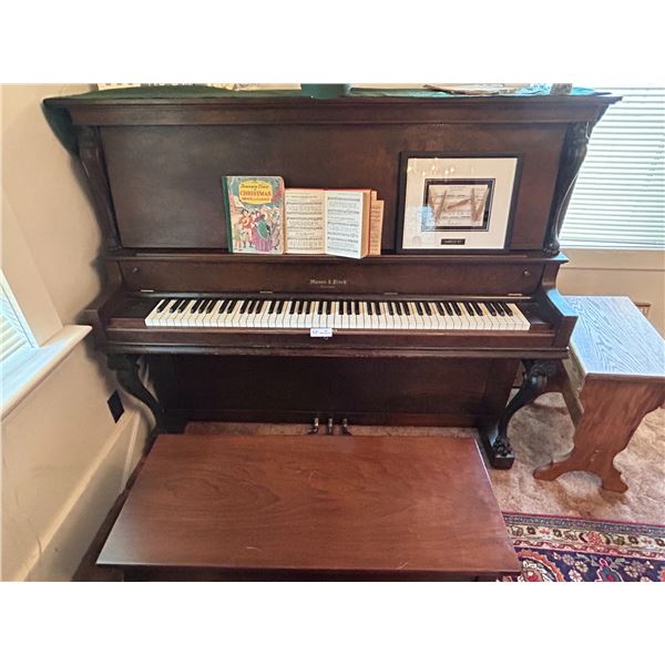 Mason & Rich Upright Parlour Piano Tested 60L x 53T x 26D Stool On Right Not Included