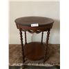 Image 1 : Mahogany Round Solid Wood Side Table 20D 25H