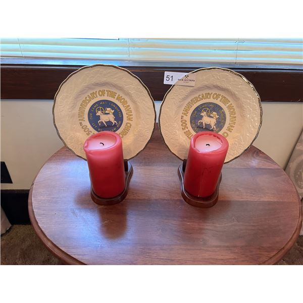 Display Plate With A Candle Holders