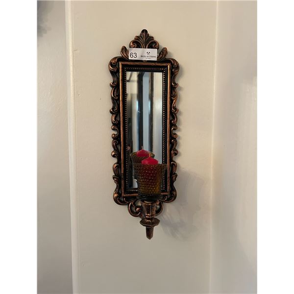 l Mirrored Leaf Design Candle Holder