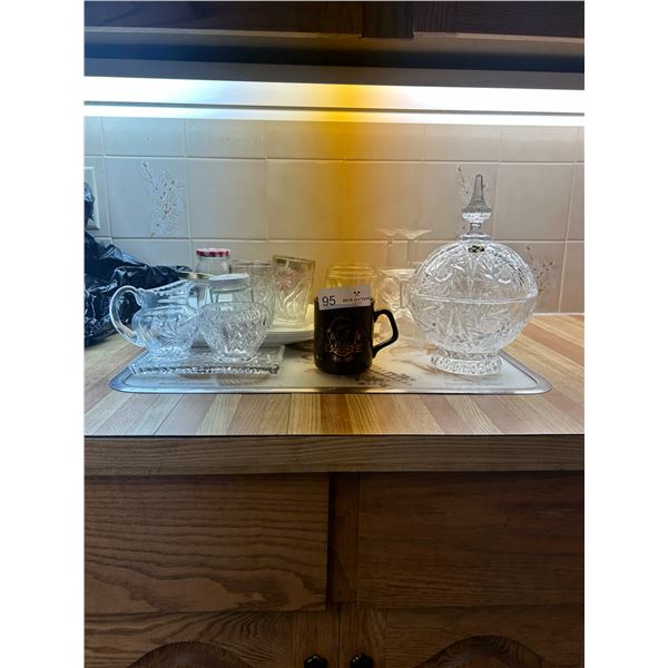 Assorted Glassware With Ceramic Celebration Mug