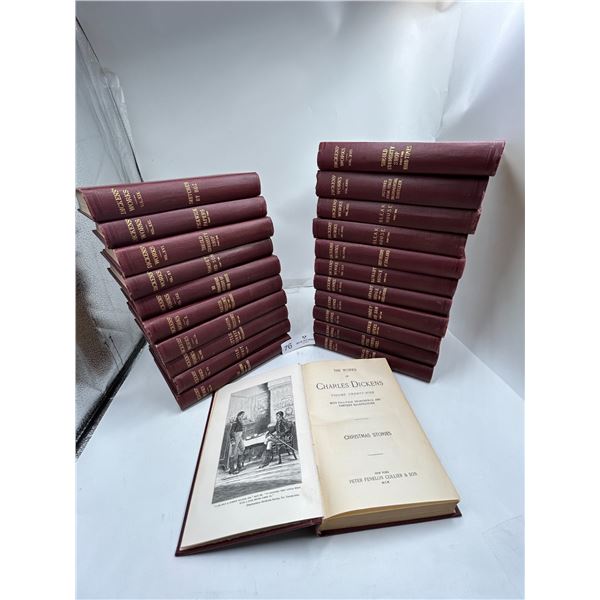 Large Collection Of Vintage Charles Dickens Hard Cover Books