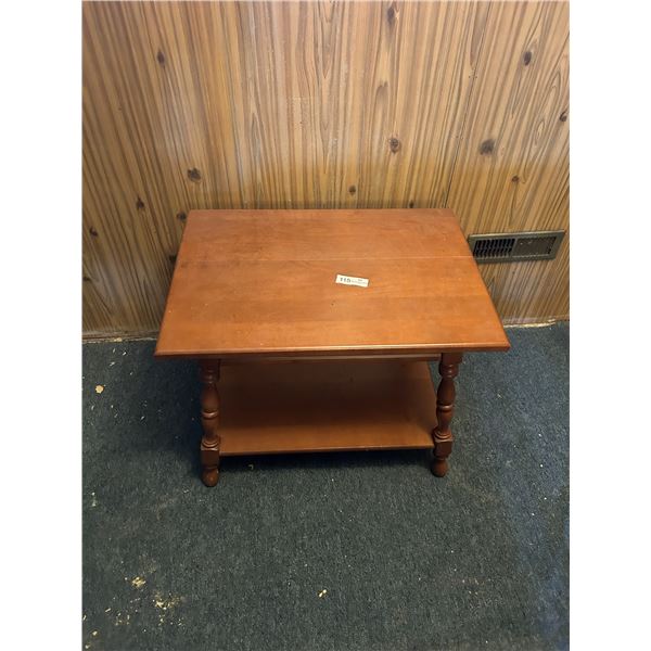 Hardwood Side Table With Shelf 23x26