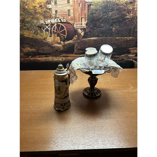 Stein Mug with Assorted Terrarium And Glass Candle Holder