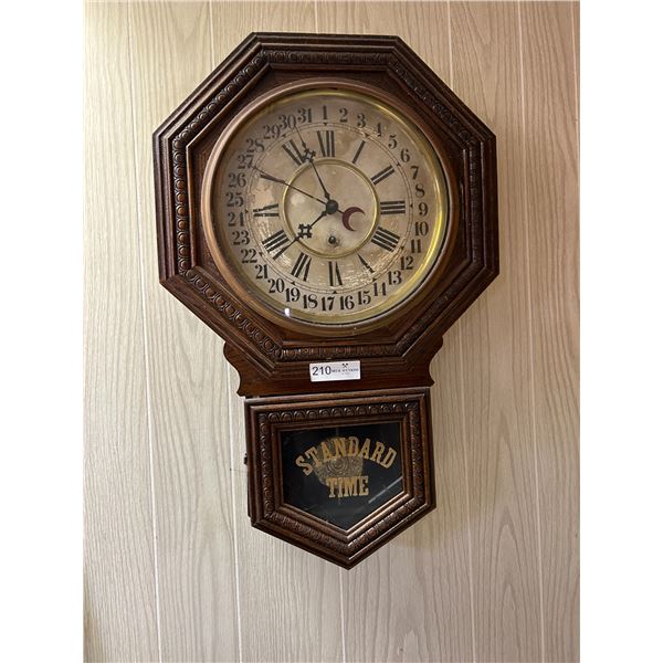 Antique Oak Standard Time Regulator Wall Clock 18x27