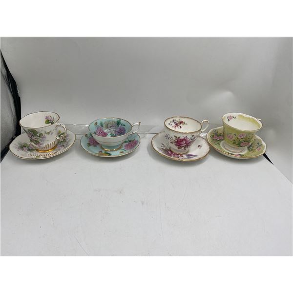 Royal Albert Assorted Flora Design Tea Cups And Plates