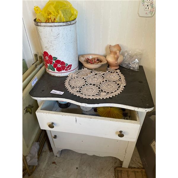 Vintage Side Table Contents Included 24W 17D 26H