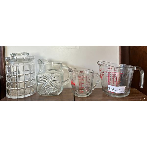 Glass Pots and Measuring Cup