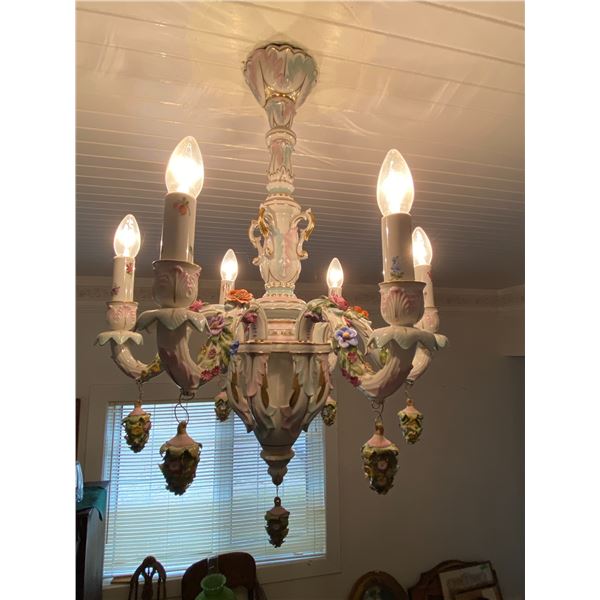 Meissen Style Chandelier Floral Design 29T