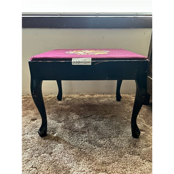 Foot Stool Stitched Floral Pattern 16 x15 x 13T