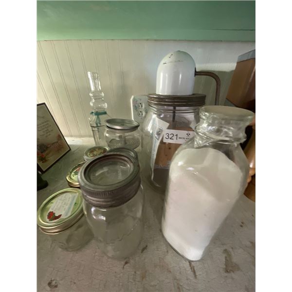 Antique Mik Bottle Butter Churn Jars