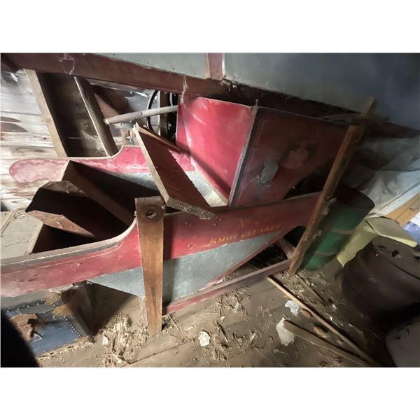 Antique Belt Drive Grain Shoot - Used For Treating Grain Before Seeding