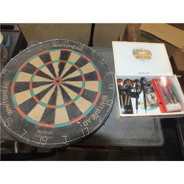 Dart Board & Small Box Of Darts