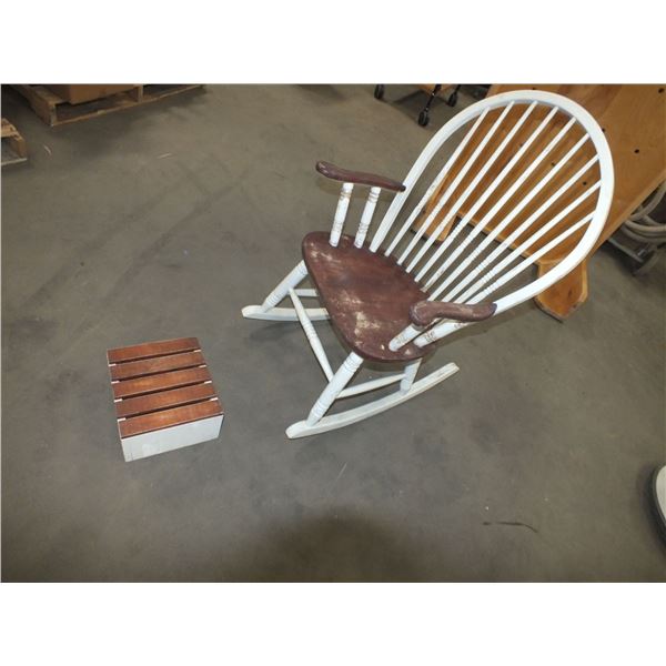 Rocking Chair w/ Stool & 3 Small Window Blinds
