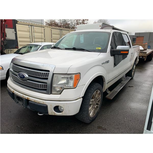 *TOW* *R* 2010 FORD F150 4DR CREWCAB PLATINUM, WHITE, VIN 1FTFW1EV6AFA34476,