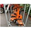 Image 2 : GREATBEAR ORANGE HYDRAULIC SKID STEER TREE CUTTING ATTACHMENT WITH HAND CONTROLS