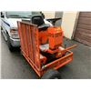 Image 1 : SALSCO GAS POWERED MINI RIDE ON 39" INDUSTRIAL GREENS ROLLER ON SMALL TRANSPORT TRAILER,