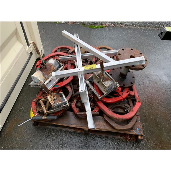 PALLET REED HEAVY DUTY INDUSTRIAL PIPE CUTTERS ASSORTED ATTACHMENTS