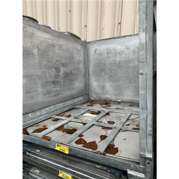 GALVANIZED STEEL 57"W X 45"D X 40"H COLLAPSIBLE STACKABLE INDUSTRIAL TRANSPORT CRATE