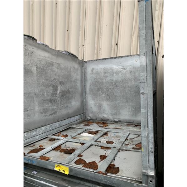 GALVANIZED STEEL 57 W X 45 D X 40 H COLLAPSIBLE STACKABLE INDUSTRIAL TRANSPORT CRATE