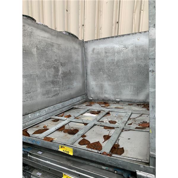 GALVANIZED STEEL 57 W X 45 D X 40 H COLLAPSIBLE STACKABLE INDUSTRIAL TRANSPORT CRATE