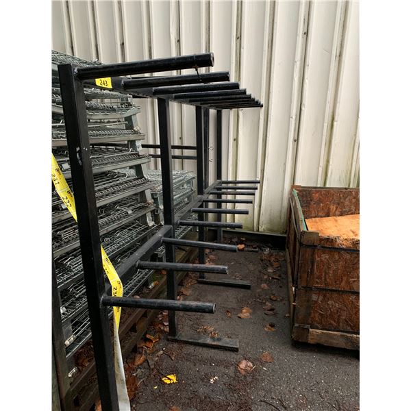 BLACK METAL 8 SECTION INDUSTRIAL STOCK RACK