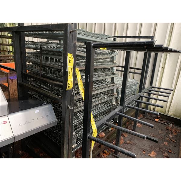 LARGE BLACK METAL INDUSTRIAL FORKLIFT LOADING PLATFORM