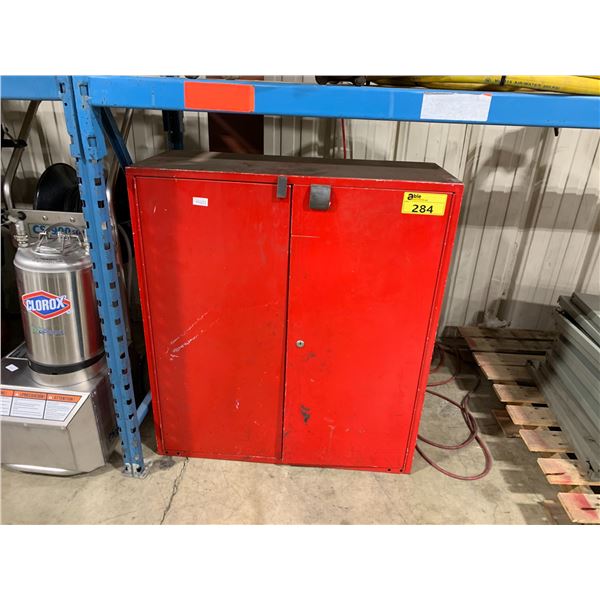 RED INDUSTRIAL 5 SHELF STORAGE CABINET ( APPROX. 32  W X 13.5  D X 36  H )