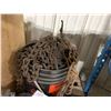 Image 2 : PALLET OF ASSORTED INDUSTRIAL SIZE/LENGTH CHAINS, 2 RUBBER TIRE CHAIN TENSIONERS & A RADIAL CHAIN BY