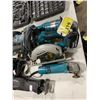 Image 2 : LOT OF MAKITA HANDTOOLS INCLUDING 5 BATTERIES, CORDLESS SAW, GRINDER, RECIPROCATING SAW, 2 ELECTRIC