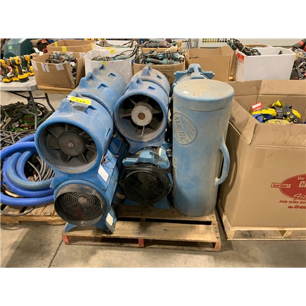 PALLET OF INDUSTRIAL PORTABLE JOBSITE FANS