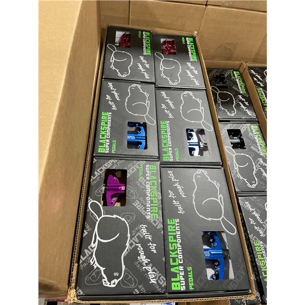 BOX OF 30 PAIRS ASSORTED COLOR BLACKSPIRE MTB ALLOY PEDALS