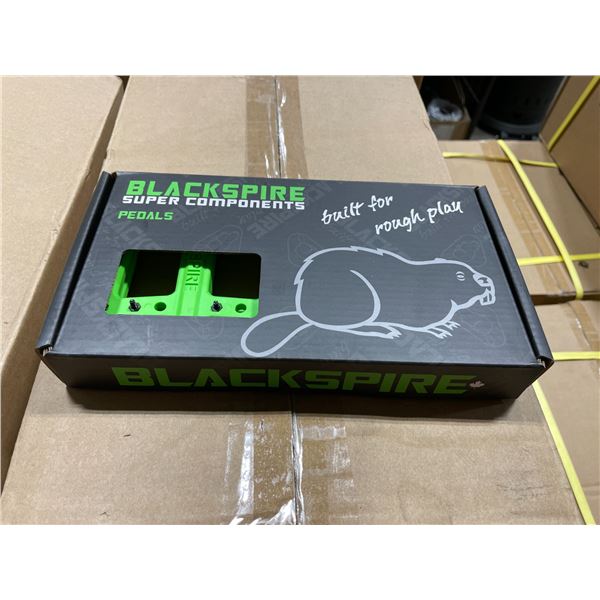 BOX OF APPROX 30 BLACKSPIRE GREEN NYLON PEDALS