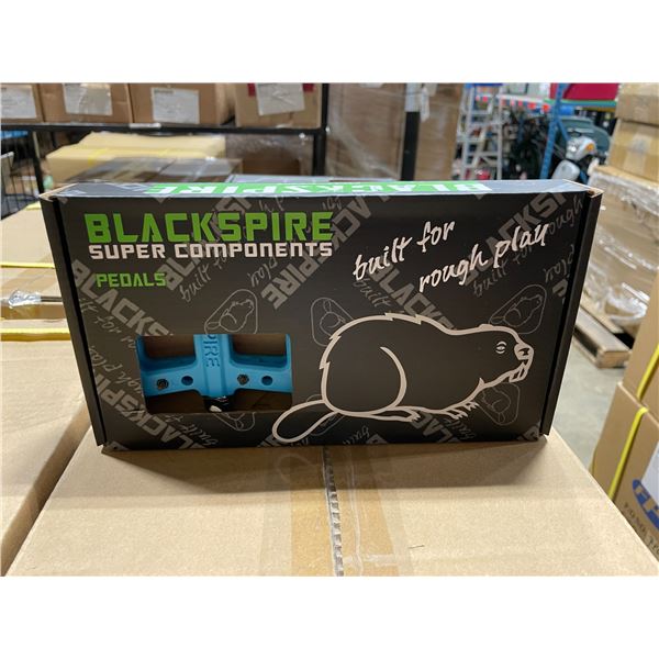 BOX OF APPROX 30 BLACKSPIRE BLUE NYLON MTB PEDALS