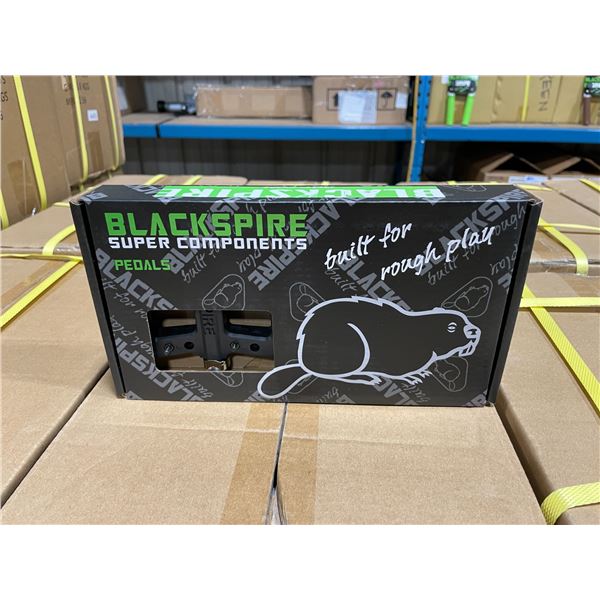 BOX OF APPROX 30 BLACKSPIRE BLACK NYLON PEDALS