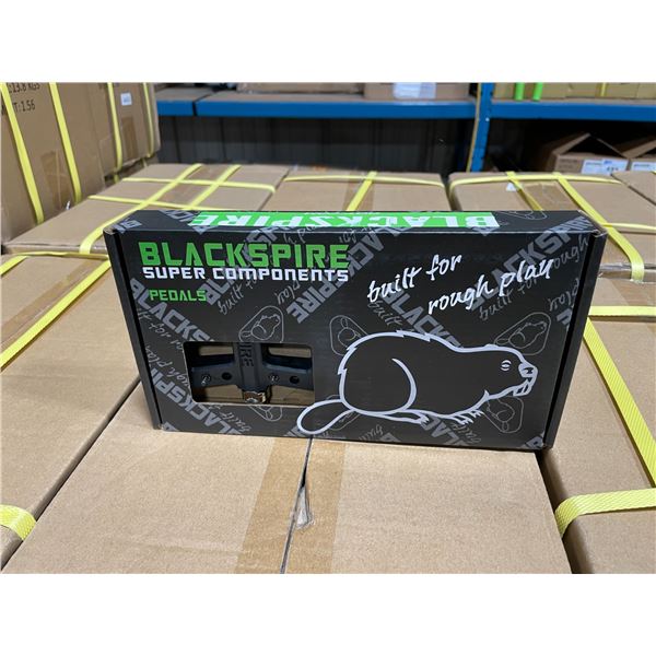 BOX OF APPROX 30 BLACKSPIRE BLACK NYLON PEDALS