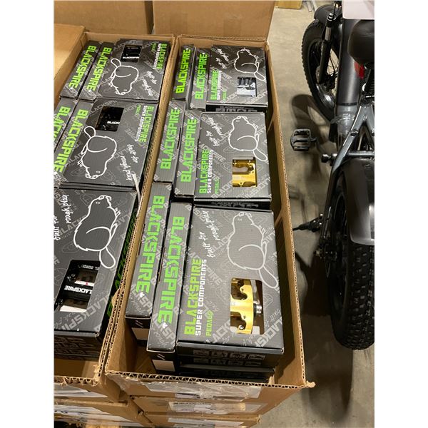 LARGE BOX OF 12 PAIRS ASSORTED BLACKSPIRE SUPER COMPONENTS ROBUSTO/BIG SLIM MTB PEDALS