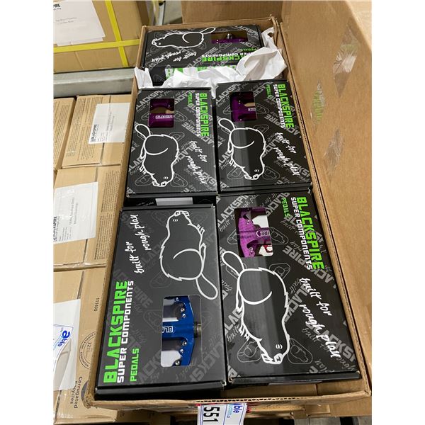 BOX OF 25 PAIRS ASSORTED COLOR BLACKSPIRE MTB ALLOY PEDALS