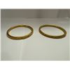 Image 1 : ONE PAIR OF 2 20KT YELLOW GOLD BANGLE STYLE BRACELETS