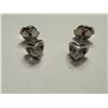 Image 1 : 14KT WHITE GOLD DIAMOND EARRINGS WITH 2 ROUND BRILLIANT CUT CANADIAN DIAMONDS