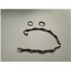 Image 1 : 18KT WHITE GOLD BRACELET WEIGHS 8.0GRAMS, ONE PAIR 10KT WHITE GOLD DIAMOND