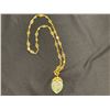 Image 1 : 22K 18" CHAIN WITH 14K PENDANT WITH S/W JADEITE 27.9GRAMS