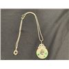 Image 1 : 14K 17" CHAIN WITH JADEITE PENDANT 3.6GRAMS