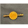 Image 3 : DAMAGED GOLD BROOCH WITH GOLD COIN 9GRAMS