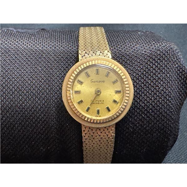 14K GENEVE LADIES WATCH 27.6 GRAMS