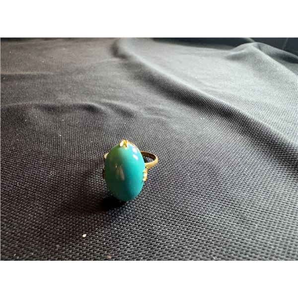 18K LADIES RING WITH TURQUOISE 3.9G