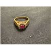 Image 1 : 14K LADIES CLUSTER RING WITH RUBY AND DIAMONDS 4.9G