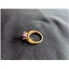 Image 2 : 14K LADIES RING WITH AMETHYST AND DIAMONDS 2.4G