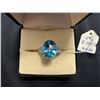 Image 1 : 14K WHITE GOLD WITH BLUE TOPAZ AND DIAMONDS REPLACEMENT 450.00